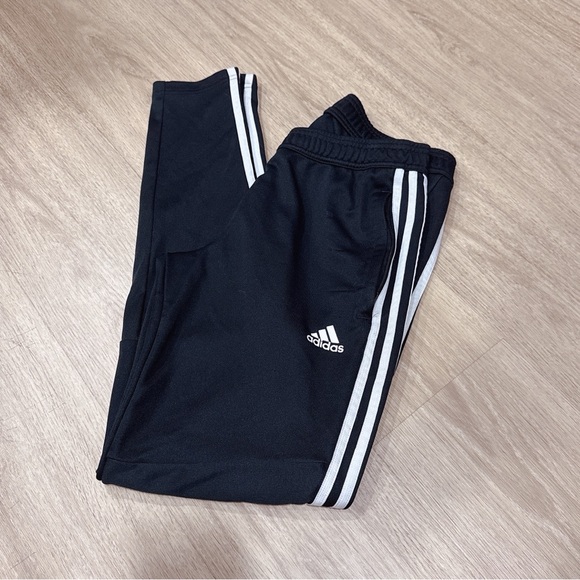 Adidas Black Joggers with Triple White Stripes - Picture 1 of 3
